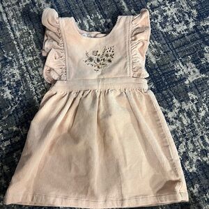Floral Embroidered Kids Dress - Pink